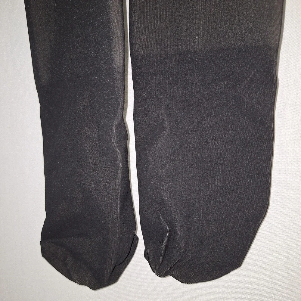 Y2K Soft Girl Layering Compression Shaping High Waist Footed Tights Black S